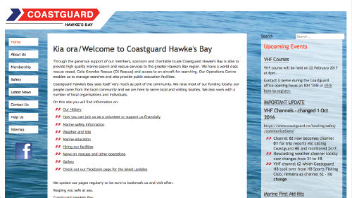 Coastguard Hawke's Bay website built by iSystems