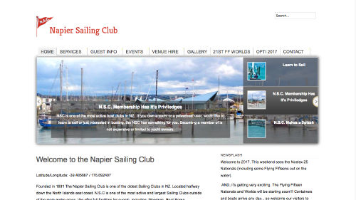 Napier Sailing Club Inc. website built by iSystems