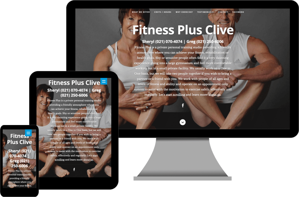 Fitness Plus Clive website built by iSystems